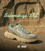 کفش کتانی مردانه و زنانه سبز طلایی Balenciaga 3XL مدل 6825 - Image 2