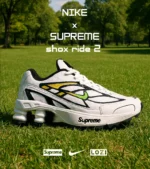 کفش کتانی مردانه سفید سبز نایک NIKE x SUPREME shox ride 2 مدل 7057 - Image 2
