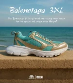 کفش کتانی مردانه و زنانه سبز طلایی Balenciaga 3XL مدل 6824 - Image 2