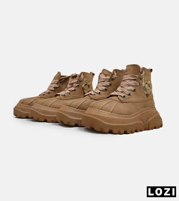 کفش کتانی ساقدار قهوه ای Naked Wolfe مدل 5424 - Image 6