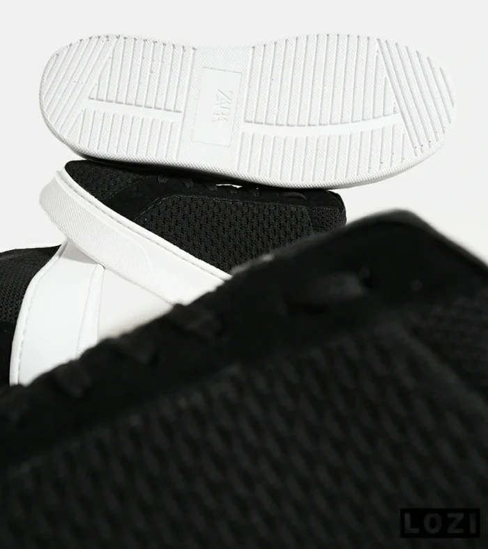 کفش کتانی کژوال مردانه مشکی سفید ZARA مدل 7145 - Image 3