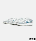 کفش کتانی مردانه و زنانه طوسی سفید آبی نایک NIKE dunk low steam puppet مدل 7204 - Image 6