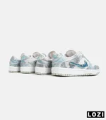 کفش کتانی مردانه و زنانه طوسی سفید آبی نایک NIKE dunk low steam puppet مدل 7204 - Image 8