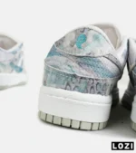 کفش کتانی مردانه و زنانه طوسی سفید آبی نایک NIKE dunk low steam puppet مدل 7204 - Image 9