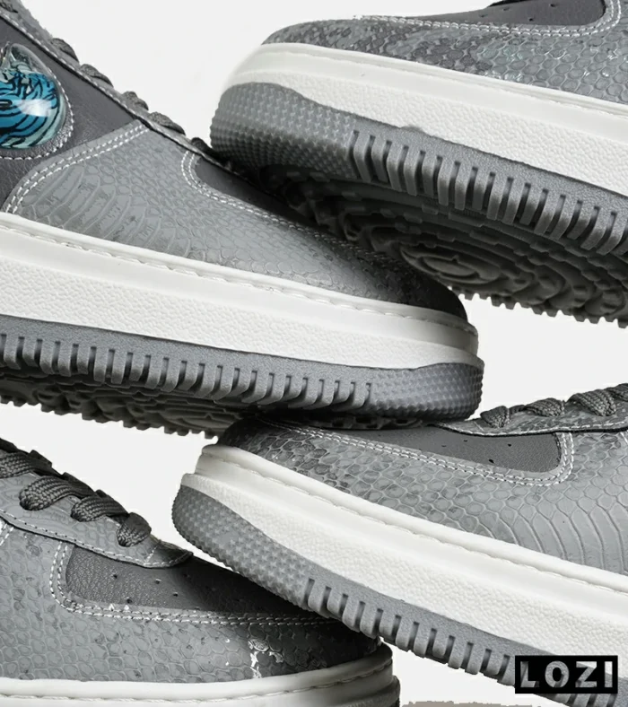 کفش کتانی مردانه و زنانه طوسی آبی NIKE dunk low steam puppet مدل 7220 - Image 5