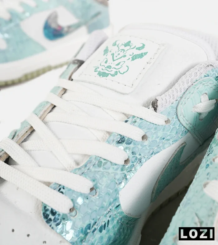 کفش کتانی مردانه و زنانه آبی سفید NIKE dunk low steam puppet مدل 7225 - Image 7