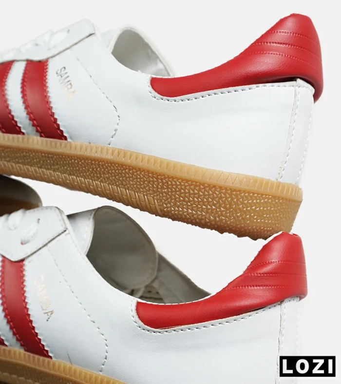 کفش کتانی مردانه و زنانه سامبا سفید قرمز ADIDAS Samba مدل 4233 - Image 3
