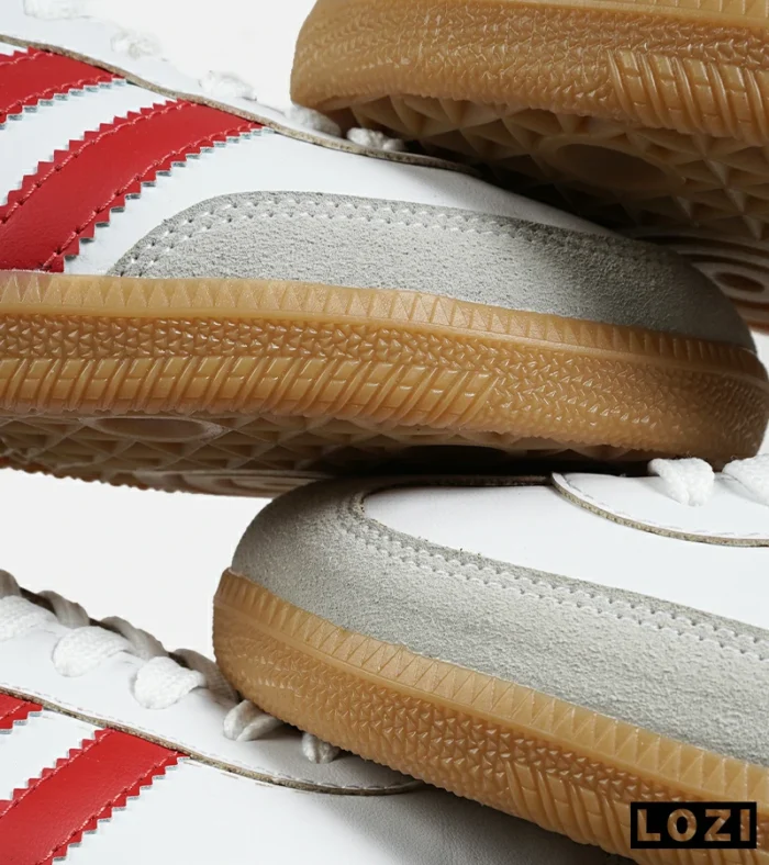 کفش کتانی مردانه و زنانه سامبا سفید قرمز ADIDAS Samba مدل 4233 - Image 5