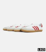 کفش کتانی مردانه و زنانه سامبا سفید قرمز ADIDAS Samba مدل 4233 - Image 6