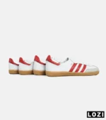 کفش کتانی مردانه و زنانه سامبا سفید قرمز ADIDAS Samba مدل 4233 - Image 8