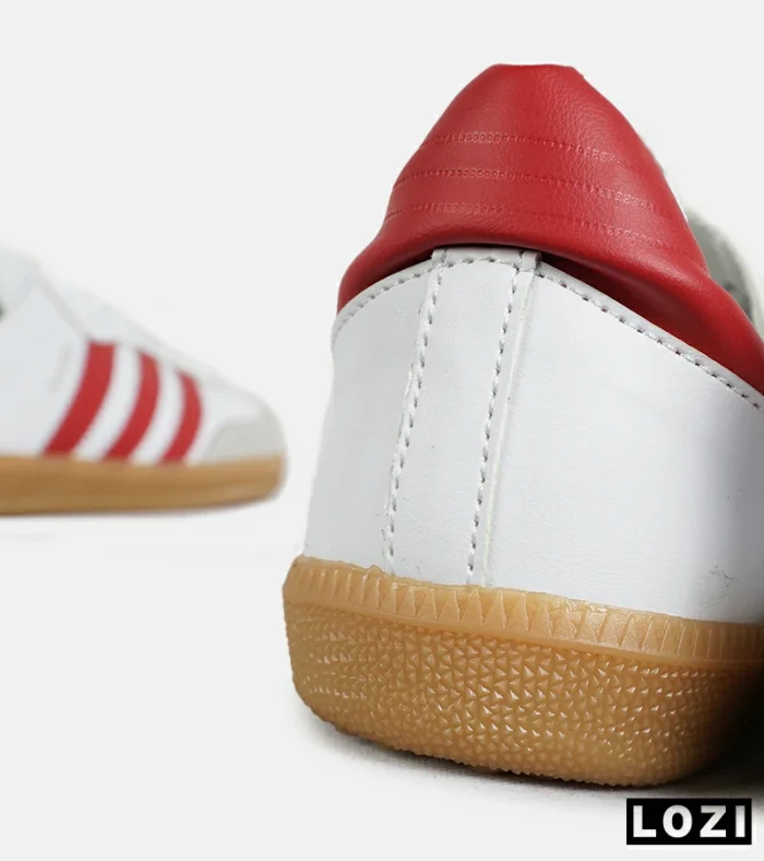 کفش کتانی مردانه و زنانه سامبا سفید قرمز ADIDAS Samba مدل 4233 - Image 9