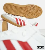 کفش کتانی مردانه و زنانه سامبا سفید قرمز ADIDAS Samba مدل 4233 - Image 10