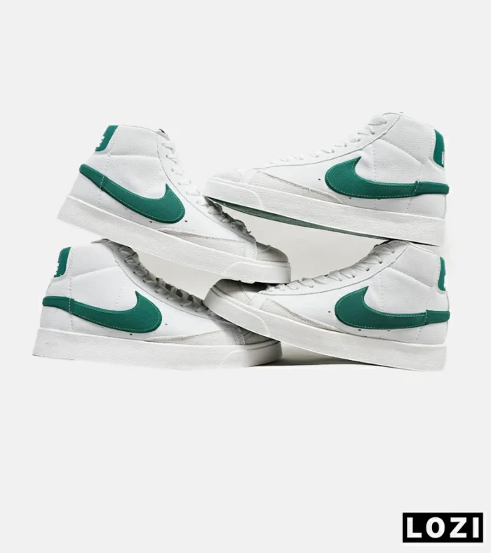 کفش کتانی ساقدار مردانه و زنانه سفید سبز Nike Blazer Low 77 مدل 5670 - Image 2