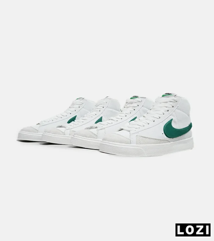 کفش کتانی ساقدار مردانه و زنانه سفید سبز Nike Blazer Low 77 مدل 5670 - Image 6