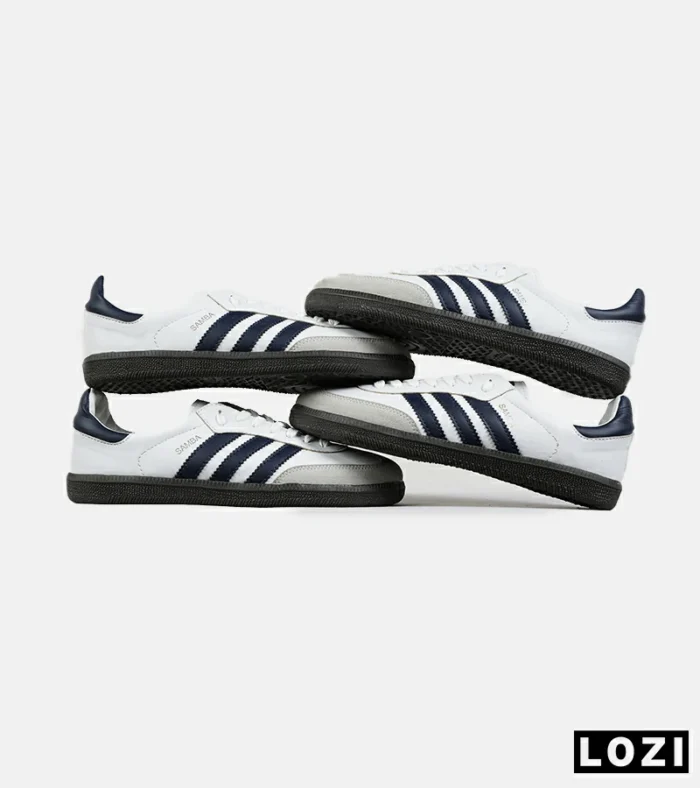 کفش کتانی مردانه و زنانه سامبا سفید سرمه ای ADIDAS Samba مدل 7005 - Image 3