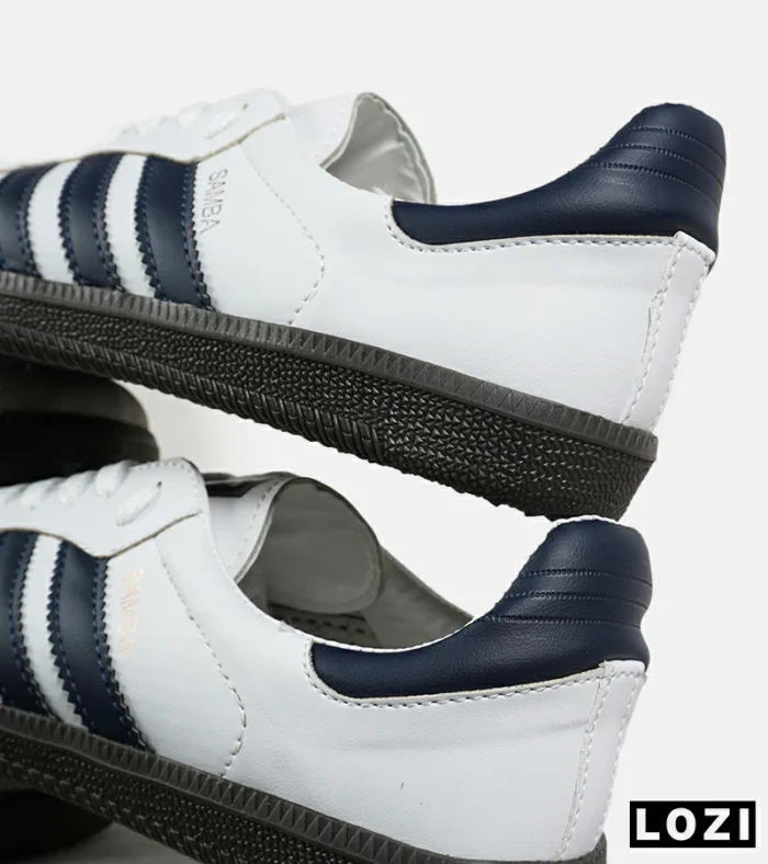 کفش کتانی مردانه و زنانه سامبا سفید سرمه ای ADIDAS Samba مدل 7005 - Image 4
