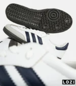 کفش کتانی مردانه و زنانه سامبا سفید سرمه ای ADIDAS Samba مدل 7005 - Image 11