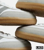 کفش کتانی مردانه و زنانه سامبا سفید طوسی کرم ADIDAS Samba مدل 7283 - Image 5