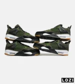 کتانی ساقدار زنانه و مردانه سبز زیتونی Nike air jordan 4 مدل 6469 - Image 2