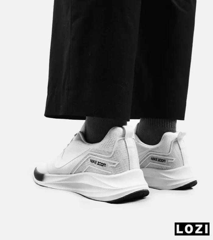 کفش کتانی مردانه و زنانه سفید مشکی Nike air zoom مدل 4543 - Image 6