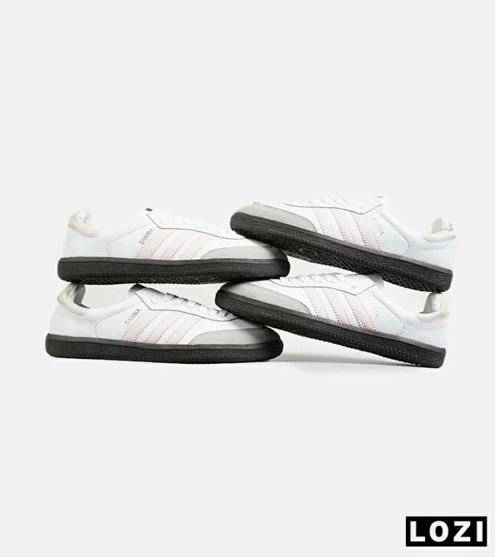 کفش کتانی زنانه سامبا سفید صورتی ADIDAS Samba مدل 7304 - Image 2