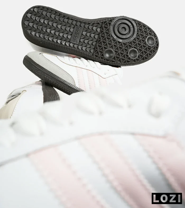 کفش کتانی زنانه سامبا سفید صورتی ADIDAS Samba مدل 7304 - Image 10