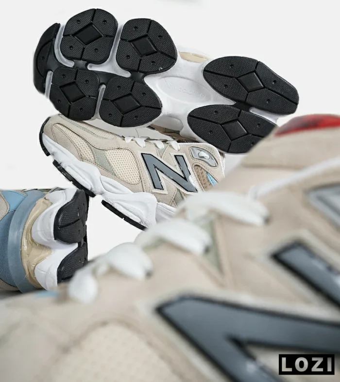 کفش کتانی مردانه و زنانه کرم آبی NEW BALANCE 9060 مدل 7314 - Image 10