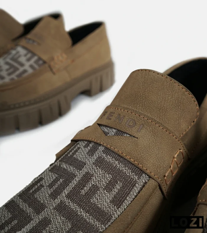 کفش مردانه چرمی سبز FENDI مدل 6793 - Image 7
