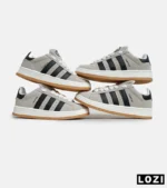 کفش کتانی زنانه و مردانه کرم مشکی ADIDAS Campus مدل 5720 - Image 2