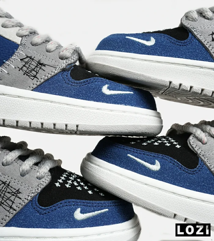 کفش کتانی مردانه و زنانه آبی طوسی نایک NIKE jordan Vodoo مدل 6328 - Image 5