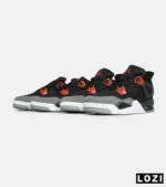 کتانی ساقدار زنانه و مردانه مشکی طوسی قرمز Nike air jordan 4 مدل 6473 - Image 6