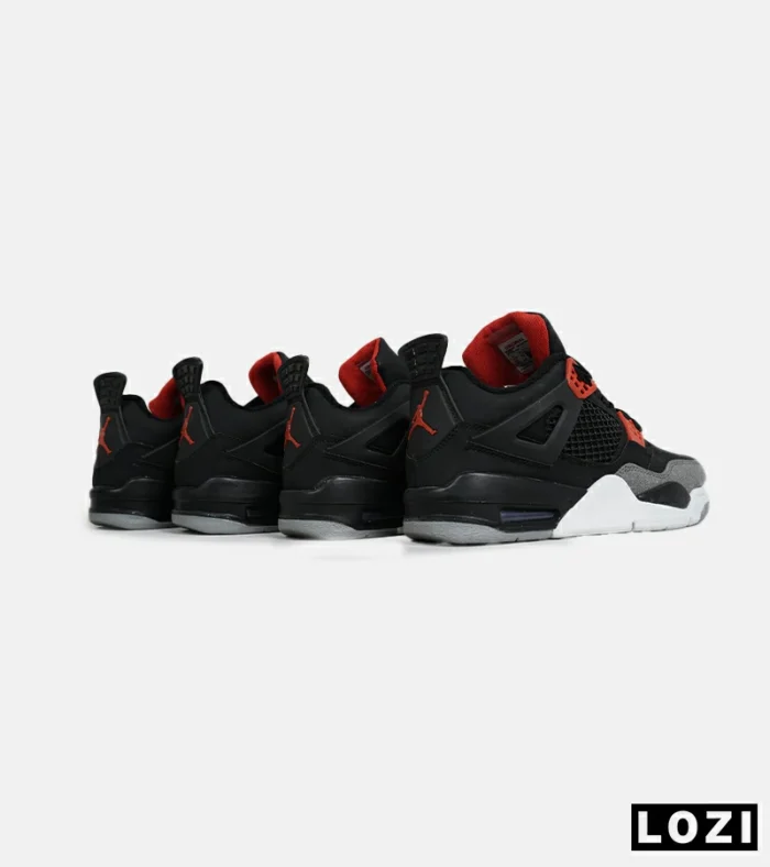 کتانی ساقدار زنانه و مردانه مشکی طوسی قرمز Nike air jordan 4 مدل 6473 - Image 8