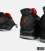 کتانی ساقدار زنانه و مردانه مشکی طوسی قرمز Nike air jordan 4 مدل 6473 - Image 9