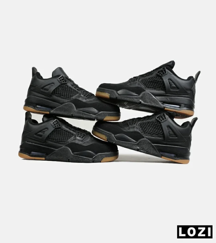 کتانی ساقدار زنانه و مردانه مشکی کرم Nike air jordan 4 مدل 6468 - Image 2