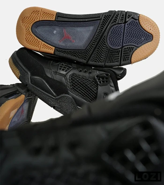 کتانی ساقدار زنانه و مردانه مشکی کرم Nike air jordan 4 مدل 6468 - Image 10