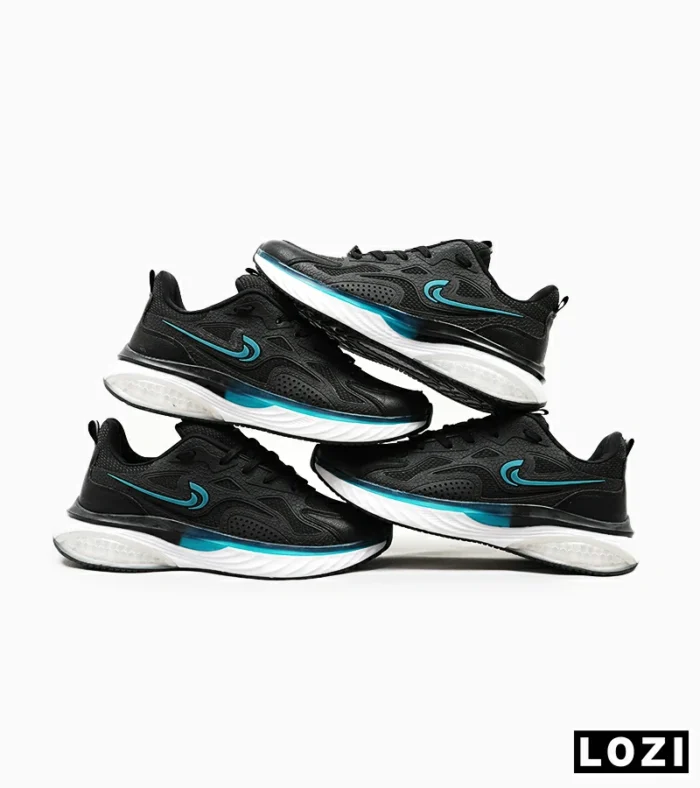 کفش کتانی مردانه مشکی آبی Nike air max pluse مدل 4728 - Image 3