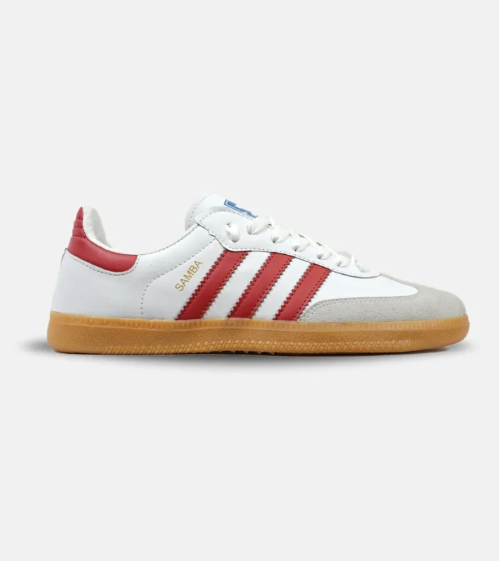 DSC05685-18.webp کفش کتانی مردانه و زنانه سامبا سفید قرمز ADIDAS Samba مدل 4233 - Image 1