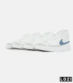 کفش کتانی ساقدار مردانه و زنانه سفید آبی Nike Blazer Low 77 مدل 7451 - Image 8