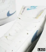 کفش کتانی ساقدار مردانه و زنانه سفید آبی Nike Blazer Low 77 مدل 7451 - Image 7