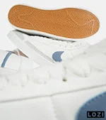 کفش کتانی ساقدار مردانه و زنانه سفید آبی Nike Blazer Low 77 مدل 7451 - Image 4