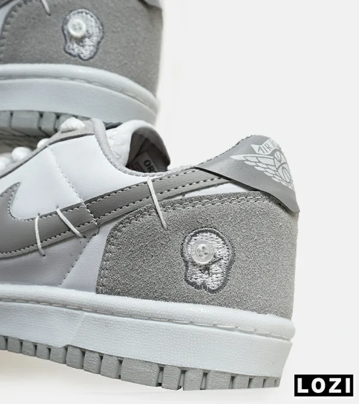 کفش کتانی مردانه و زنانه طوسی سفید نایک NIKE jordan Vodoo مدل 6061 - Image 3