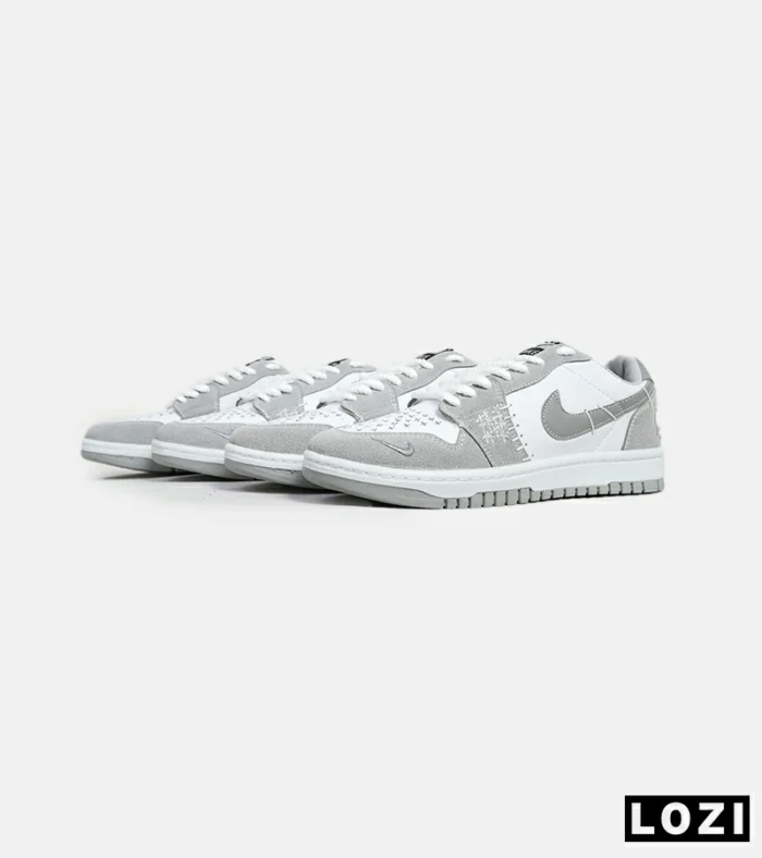 کفش کتانی مردانه و زنانه طوسی سفید نایک NIKE jordan Vodoo مدل 6061 - Image 6