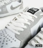 کفش کتانی مردانه و زنانه طوسی سفید نایک NIKE jordan Vodoo مدل 6061 - Image 7