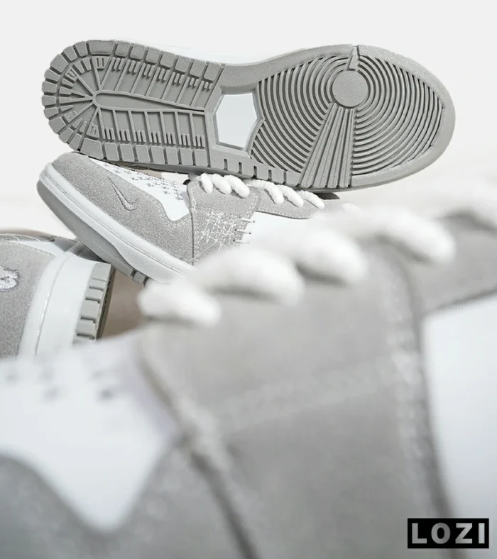 کفش کتانی مردانه و زنانه طوسی سفید نایک NIKE jordan Vodoo مدل 6061 - Image 10