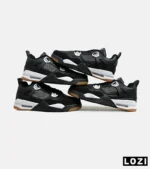 کتانی ساقدار زنانه و مردانه مشکی سفید Nike air jordan 4 مدل 6599 - Image 2