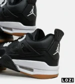 کتانی ساقدار زنانه و مردانه مشکی سفید Nike air jordan 4 مدل 6599 - Image 3