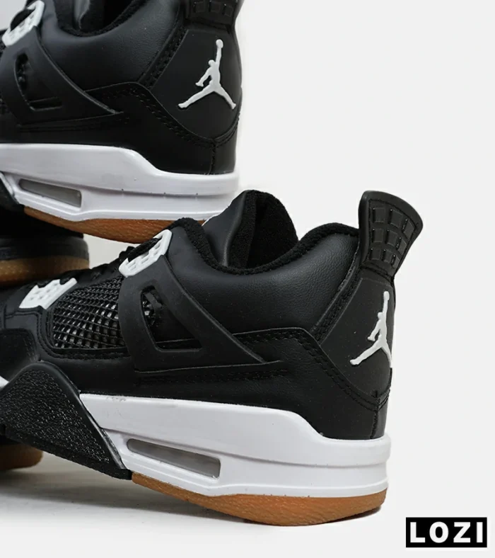 کتانی ساقدار زنانه و مردانه مشکی سفید Nike air jordan 4 مدل 6599 - Image 3