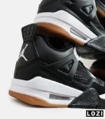 کتانی ساقدار زنانه و مردانه مشکی سفید Nike air jordan 4 مدل 6599 - Image 4