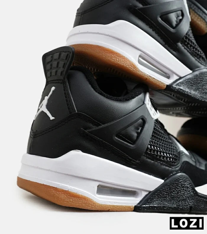 کتانی ساقدار زنانه و مردانه مشکی سفید Nike air jordan 4 مدل 6599 - Image 4