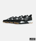 کتانی ساقدار زنانه و مردانه مشکی سفید Nike air jordan 4 مدل 6599 - Image 6